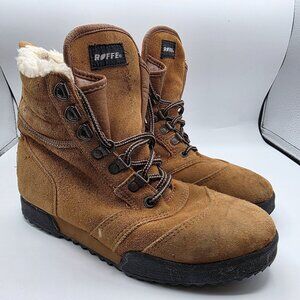 Roffe Shearling-Lined Womens Snow Boots Size 8 Brown Lace Up Winter Footwear